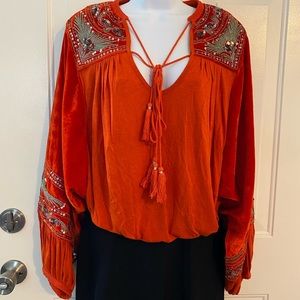 Free People velour blouse